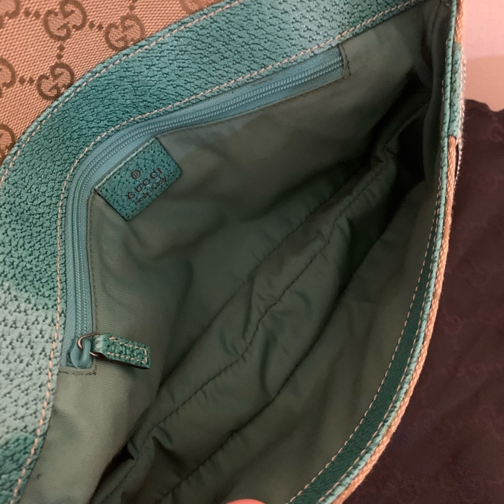 Gucci Canvas/Leather Flap Satchel Limited Turqu - Picture 8 of 12